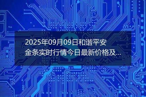 2025年09月09日和谐平安金条实时行情今日最新价格及当前报价多少钱一克