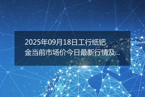 2025年09月18日工行纸钯金当前市场价今日最新行情及报价多少一克
