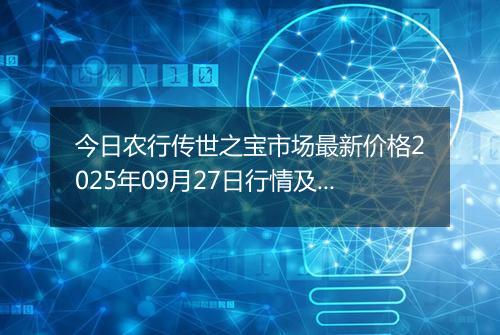 今日农行传世之宝市场最新价格2025年09月27日行情及报价多少元一克