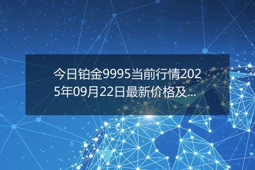 今日铂金9995当前行情2025年09月22日最新价格及市场价多少一克
