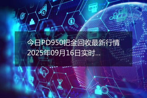 今日PD950钯金回收最新行情2025年09月16日实时价格及报价多少一克