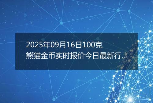 2025年09月16日100克熊猫金币实时报价今日最新行情及价格多少元一个