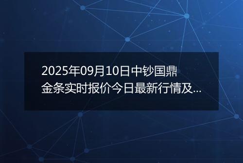 2025年09月10日中钞国鼎金条实时报价今日最新行情及价格多少一克