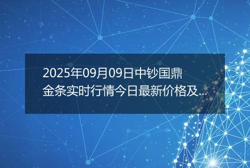 2025年09月09日中钞国鼎金条实时行情今日最新价格及当前报价多少钱一克