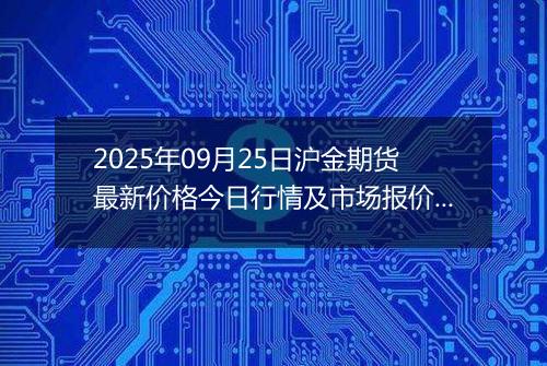 2025年09月25日沪金期货最新价格今日行情及市场报价多少元一克