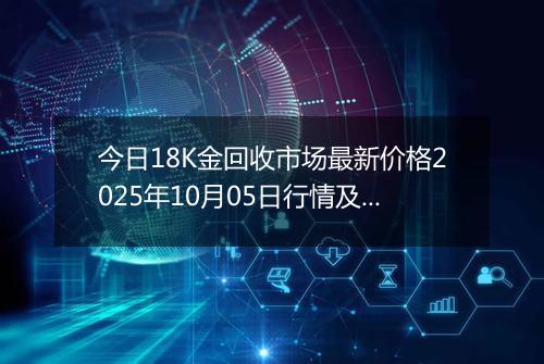 今日18K金回收市场最新价格2025年10月05日行情及报价多少钱一克
