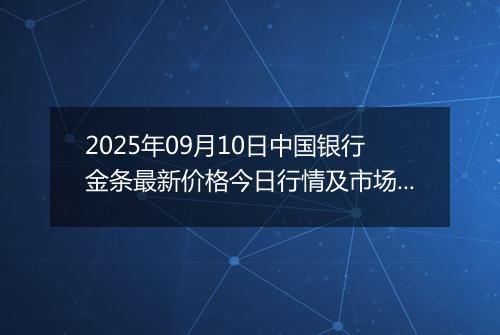 2025年09月10日中国银行金条最新价格今日行情及市场报价多少一克