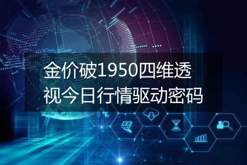 金价破1950四维透视今日行情驱动密码