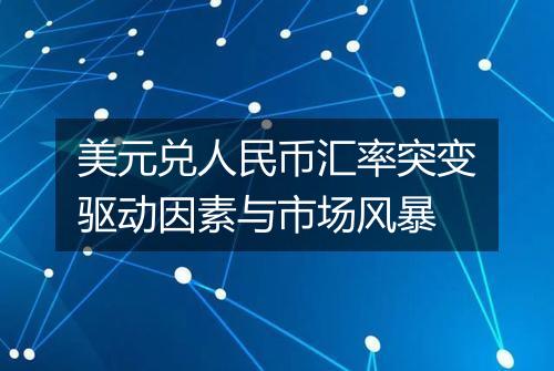美元兑人民币汇率突变驱动因素与市场风暴