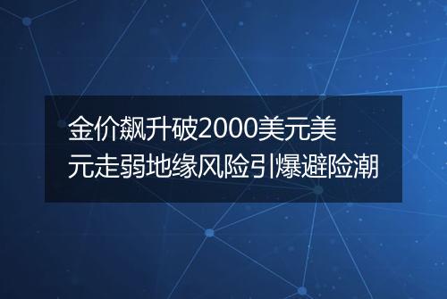 金价飙升破2000美元美元走弱地缘风险引爆避险潮