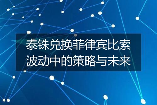 泰铢兑换菲律宾比索波动中的策略与未来