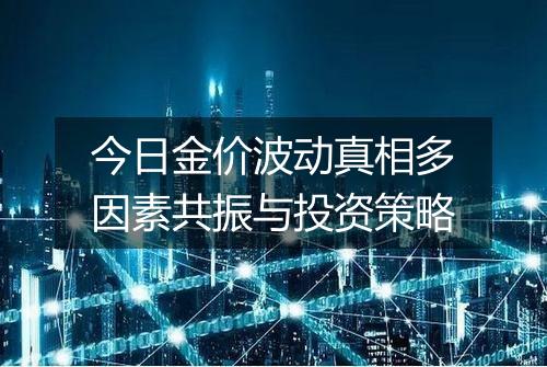 今日金价波动真相多因素共振与投资策略